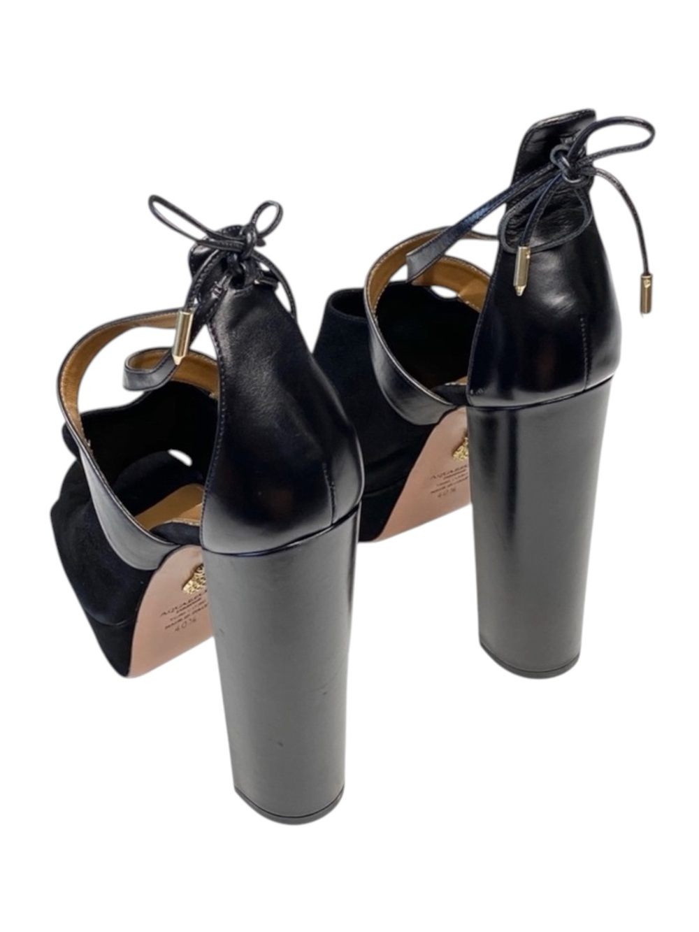 HTF: new Aquazzurra ☻︎ Kaya Plateau Platform Suede Sandals ☻︎ Red Carpet 40.5 10 - Picture 7 of 17